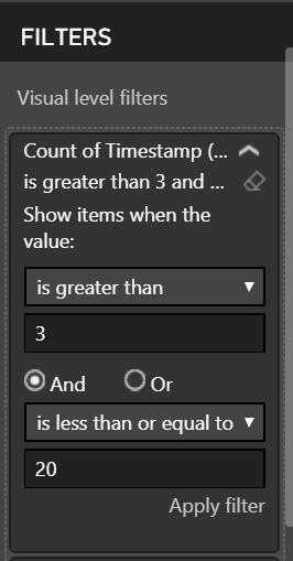 Apply filters to key phrases